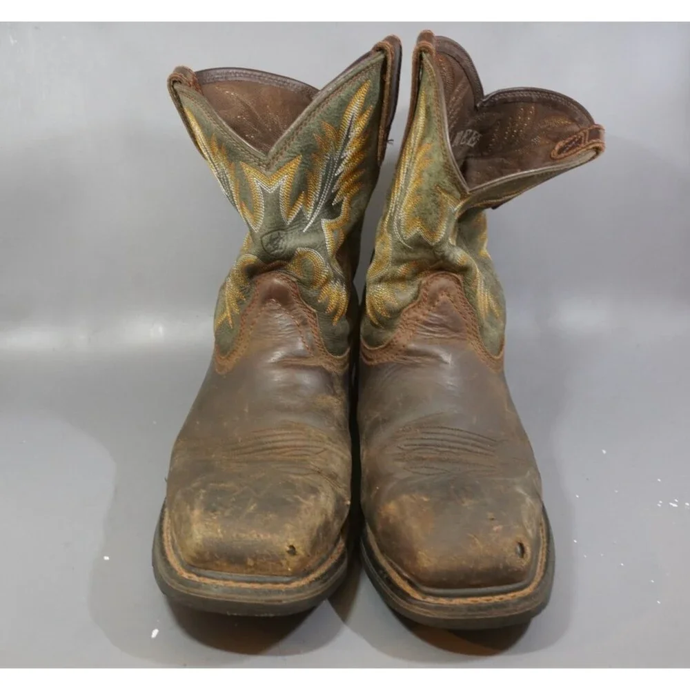 Ariat Work Sierra Square Wide Steel Toe Pull On Boots Brown 10017434 Men's 10 EE